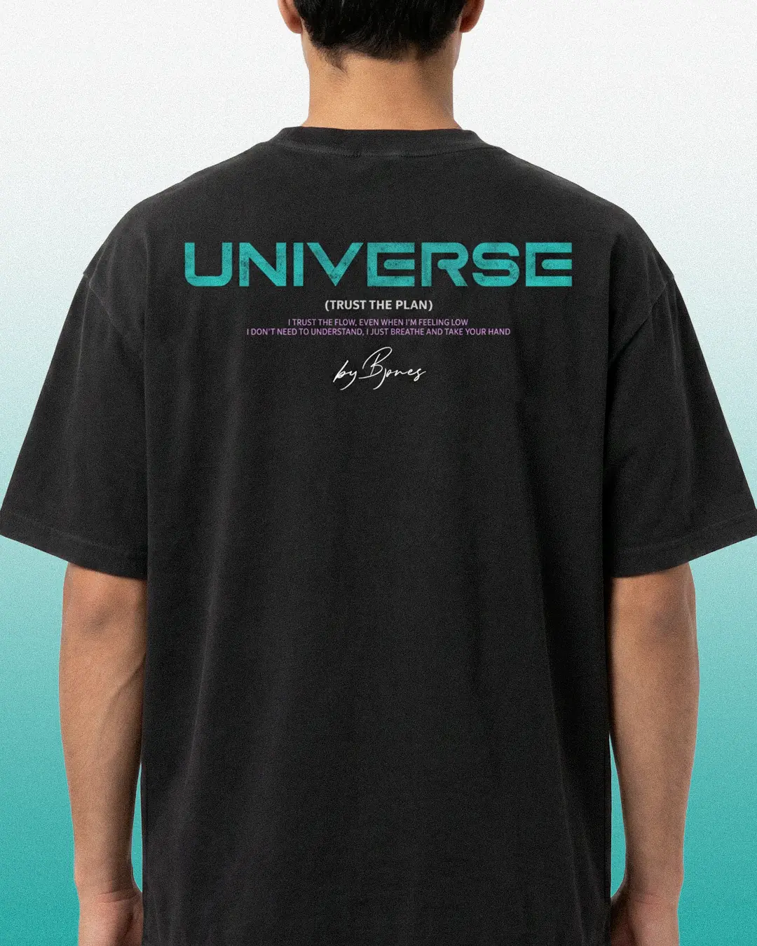T-SHIRT UNISEX - UNIVERSE BLACK LOGO BACK