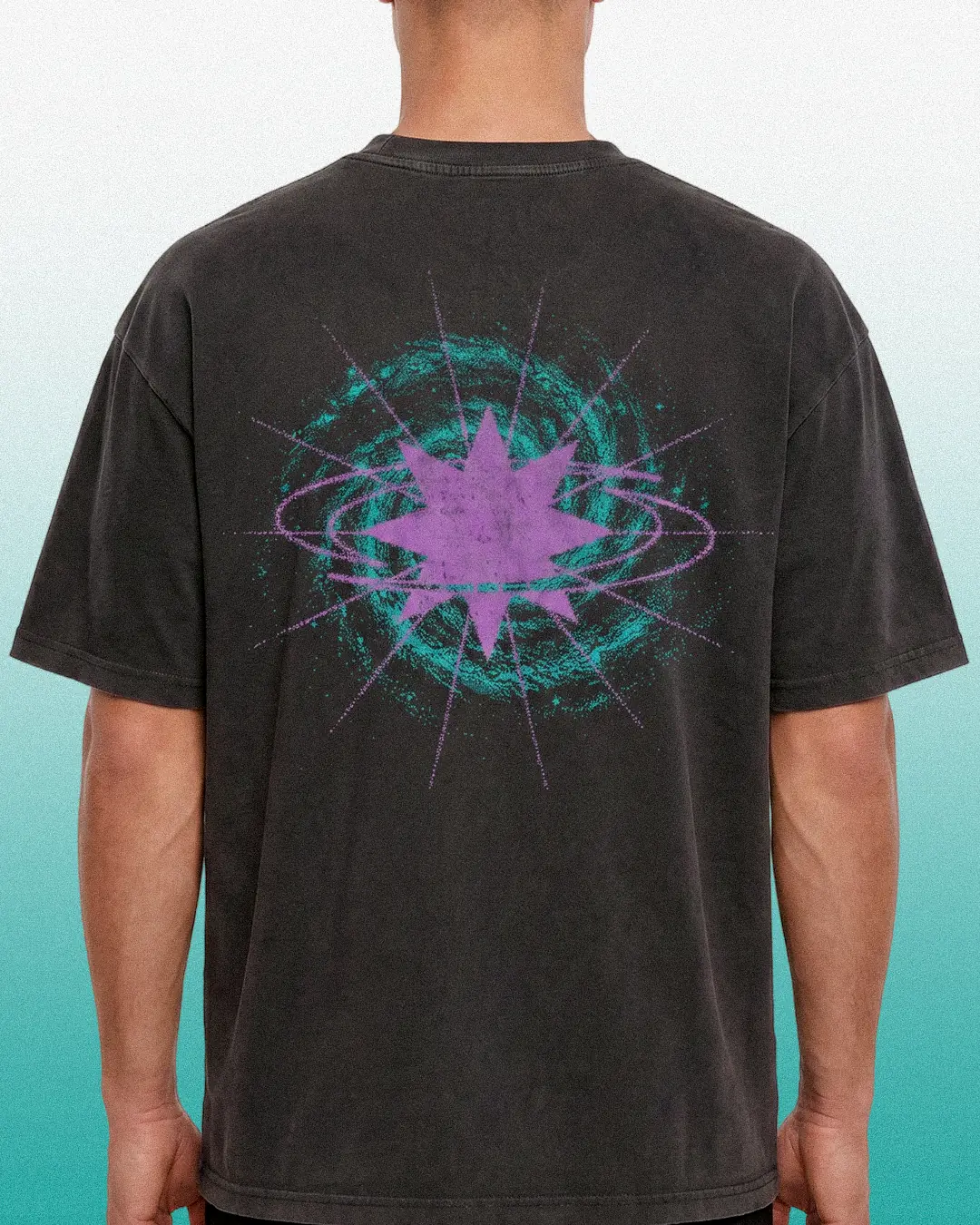 T-SHIRT UNISEX -UNIVERSE BLACK STAR BACK