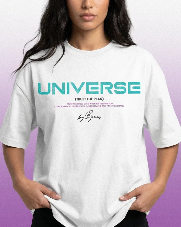 T-SHIRT UNISEX -UNIVERSE WHITE LOGO FRONT